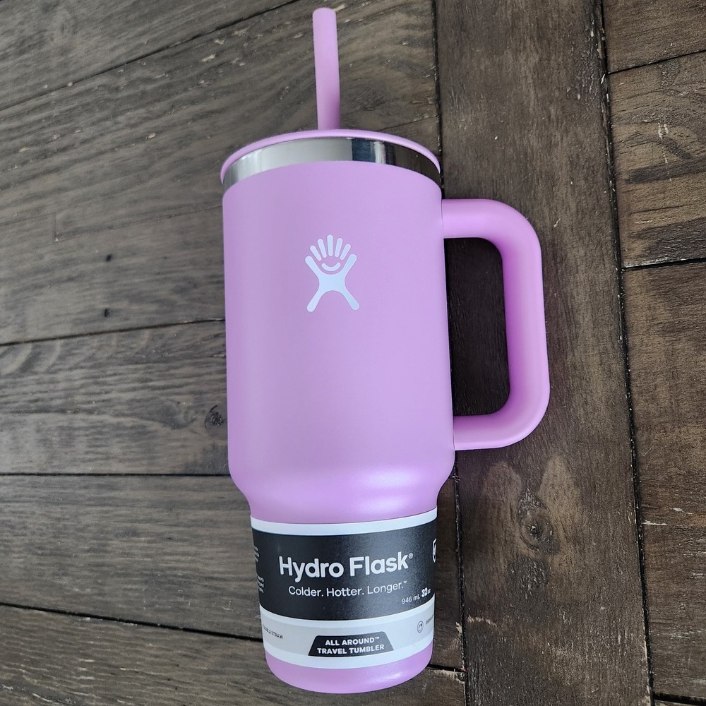 Hydro Flask All Around Travel Tumbler 32oz W/Flex Straw Light Purple New